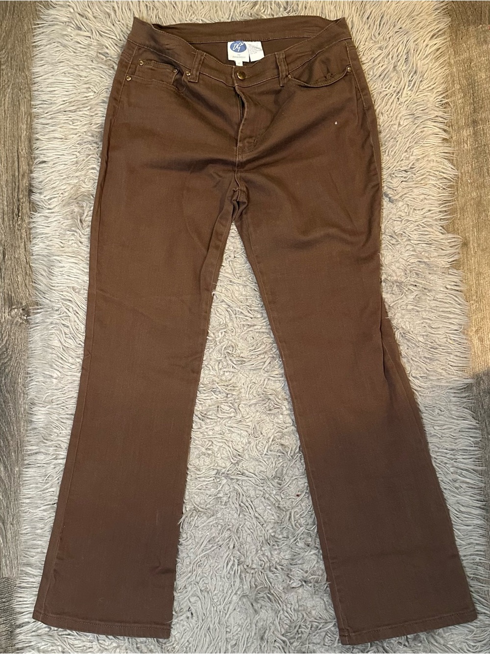 DG2 by Diane Gilman Brown Jeans Women’s Size 12 Stretch Straight chocolate brown